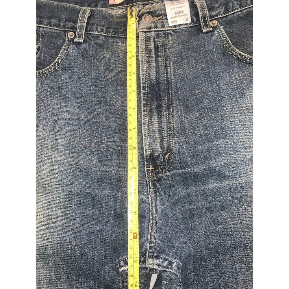 Levi's 569 Loose Straight Jeans Mens 38x32 Blue Y2K Denim Classic Medium Wash